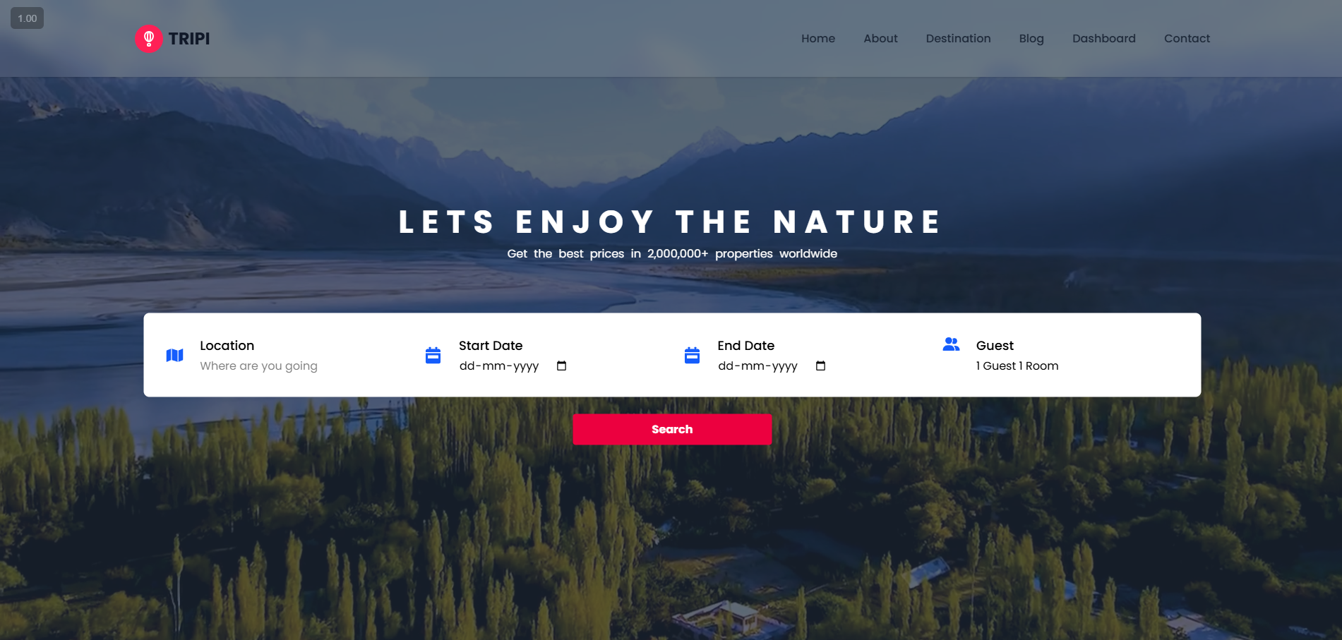 Travel Website UI