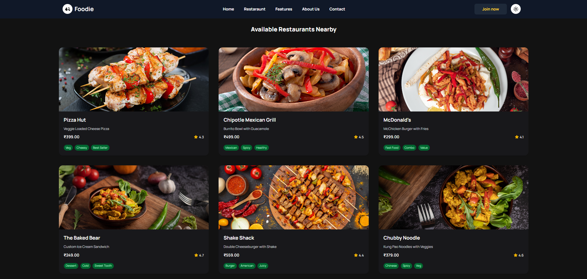 Food Delivery UI